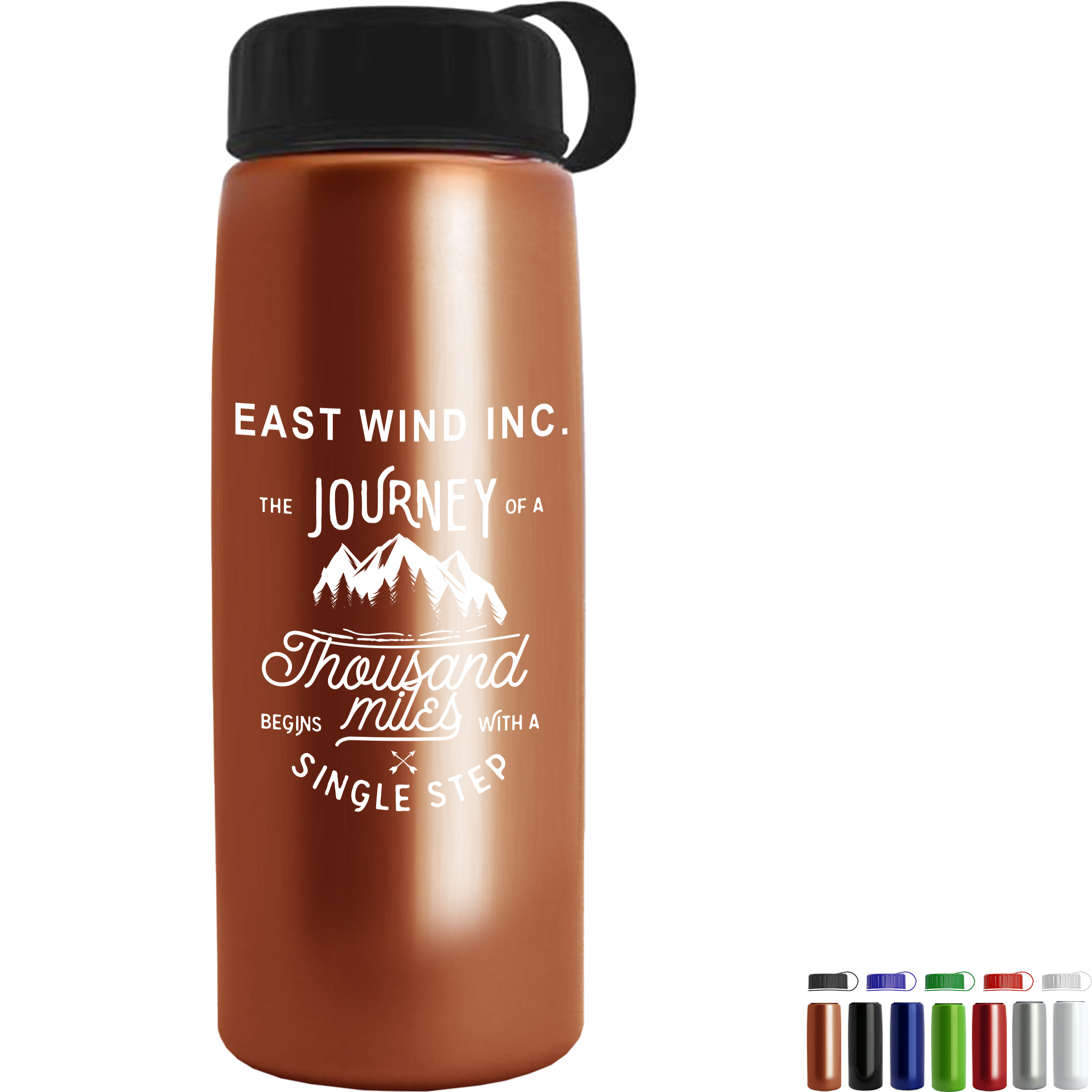 Product Photo 1 Metallic Tritan™ Flair Bottle, 26oz. - Tethered Lid