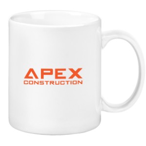 Classic C-Shaped Handle Ceramic Mug, 11oz. - White - XP1076