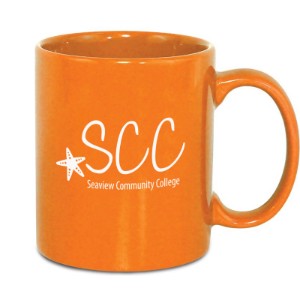 Classic C-Shaped Handle Ceramic Mug, 11oz. - Orange - XP1078