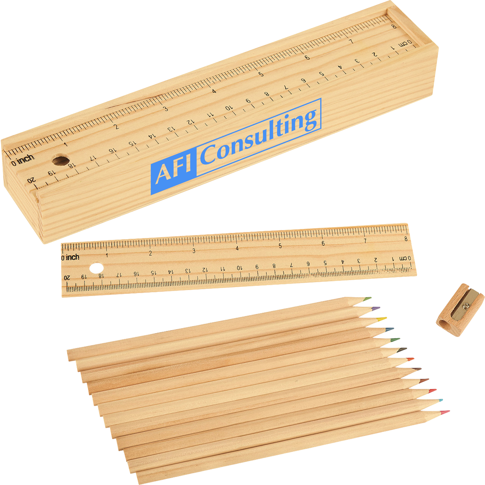 Product Photo 1 Colored Pencil Set In Wooden Ruler Box