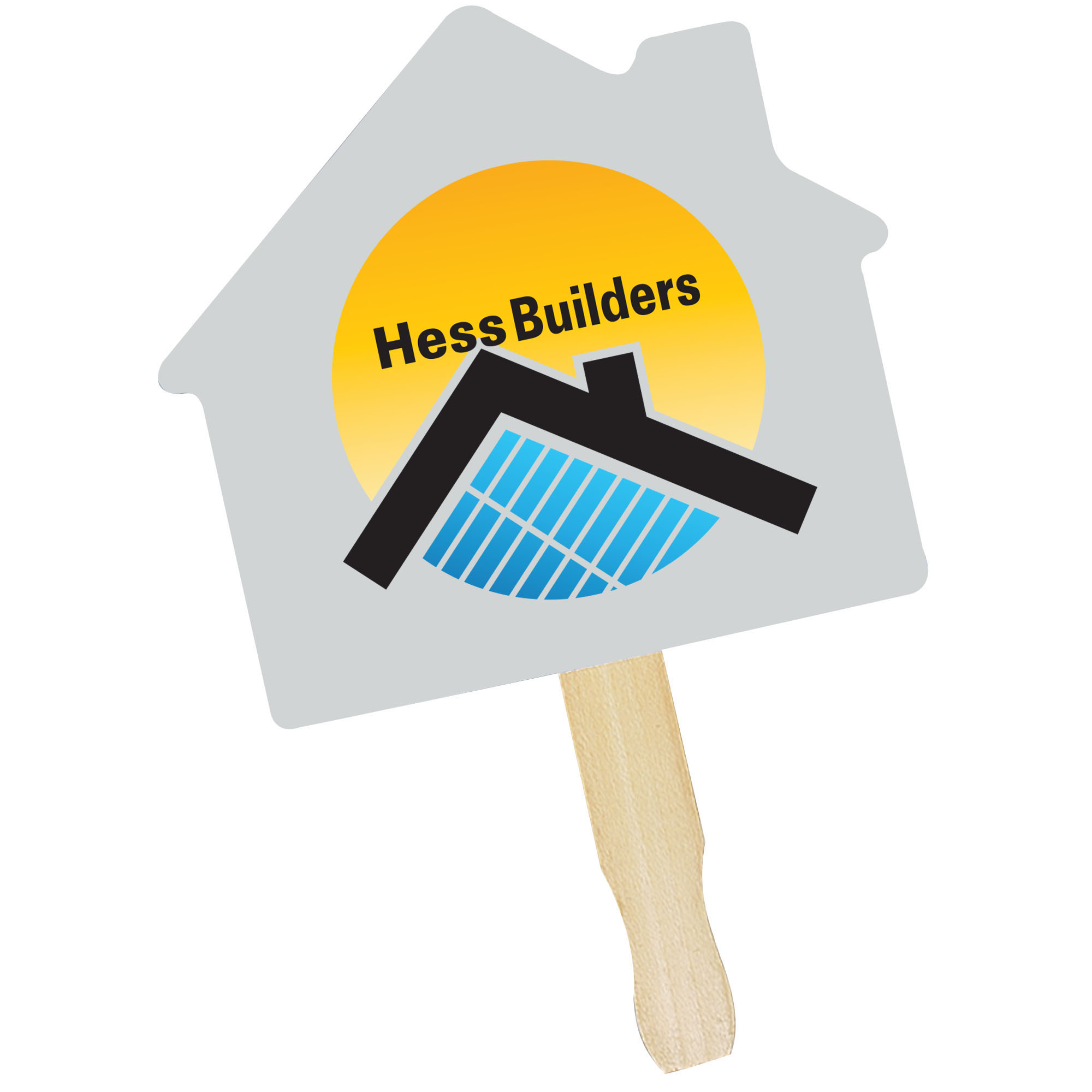 Product Photo 1 House Shape Hand Fan, Full Color Imprint