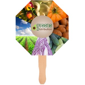 Stop Sign Octagon Hand Fan, Full Color Imprint - AK9088