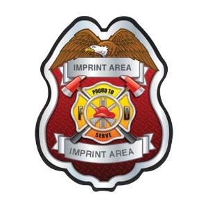 Firefighter Proud To Serve Plastic Badge - JFB606