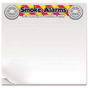 BIC® Adhesive 50 Sheet Notepad, Smoke Alarms, 3" x 3" - SPF406