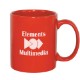 Classic C-Shaped Handle Ceramic Mug, 11oz. - Red