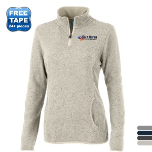Charles River® Heathered Fleece Ladies' Quarter Zip - CV1160