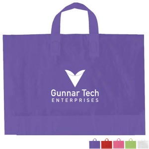 thumbnail image 2 of 100-Pack 12x15 Purple & Hot Pink Plastic Merchandise Bags With Handles – Low Density, Retail Ready 2 of 5