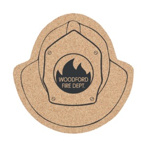 Fire Helmet Cork Coaster, 5" - NN1120