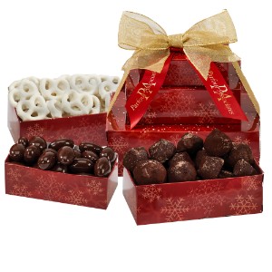 Red Snowflake Three Tier Tower Assortment 2 - ZA4005