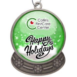 Snow Globe Die Cast Holiday Ornament - EM1245