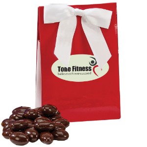 Chocolate Covered Almonds in a Gala Box - ZA4021