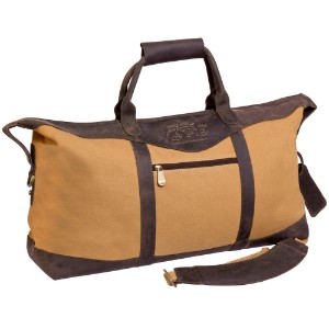 Utah Canyon Buffalo Leather and Canvas Duffel Bag, 22" - BO8205