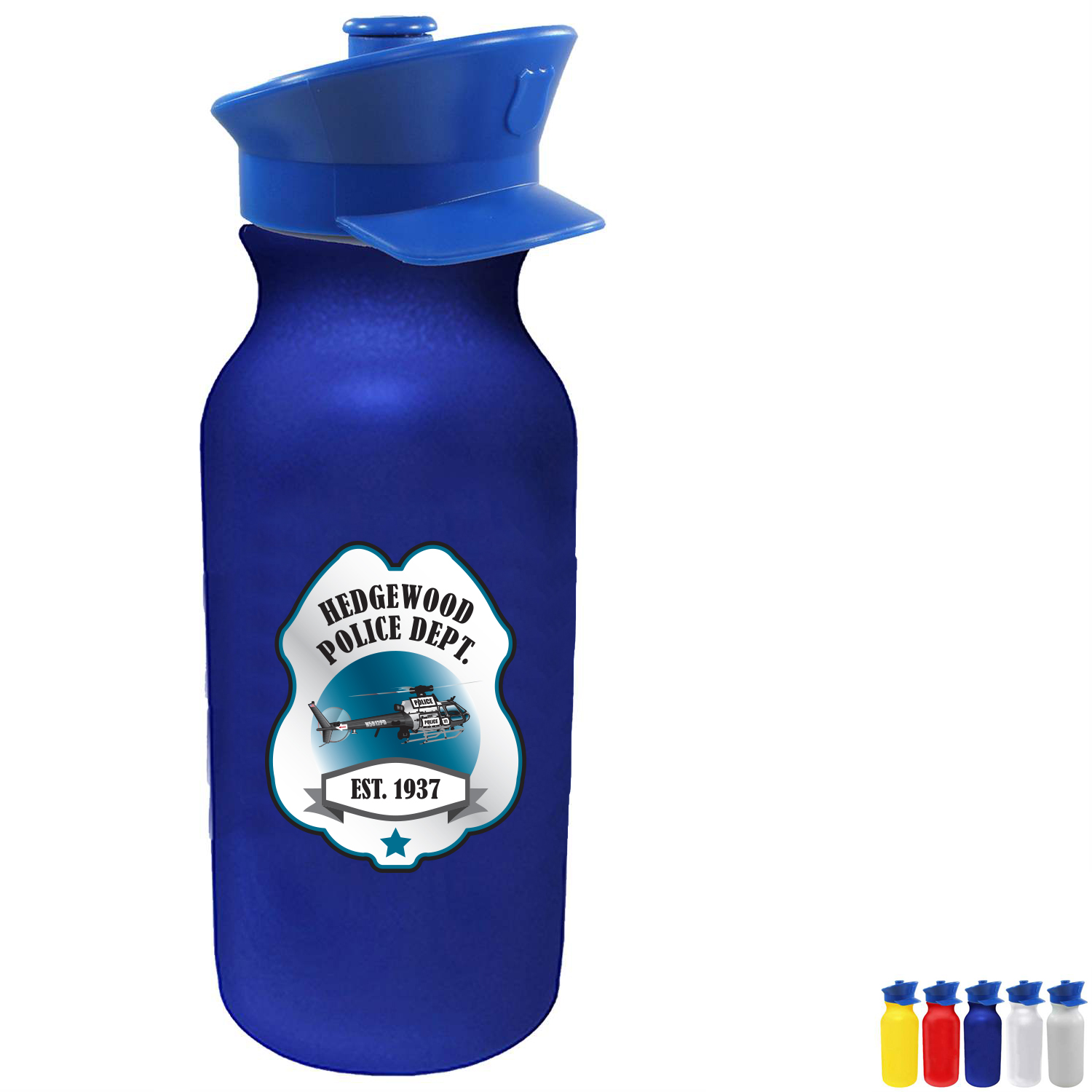 Product Photo 1 Value Cycle Bottle w/ Police Hat Push'n Pull Cap, 20oz., Full Color