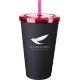 Matte Black Newport Tumbler w/ Straw, 16oz.