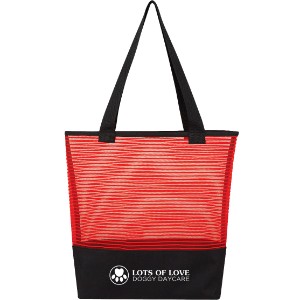 Sheer Mesh Pinstripe Tote Bag - HT3711