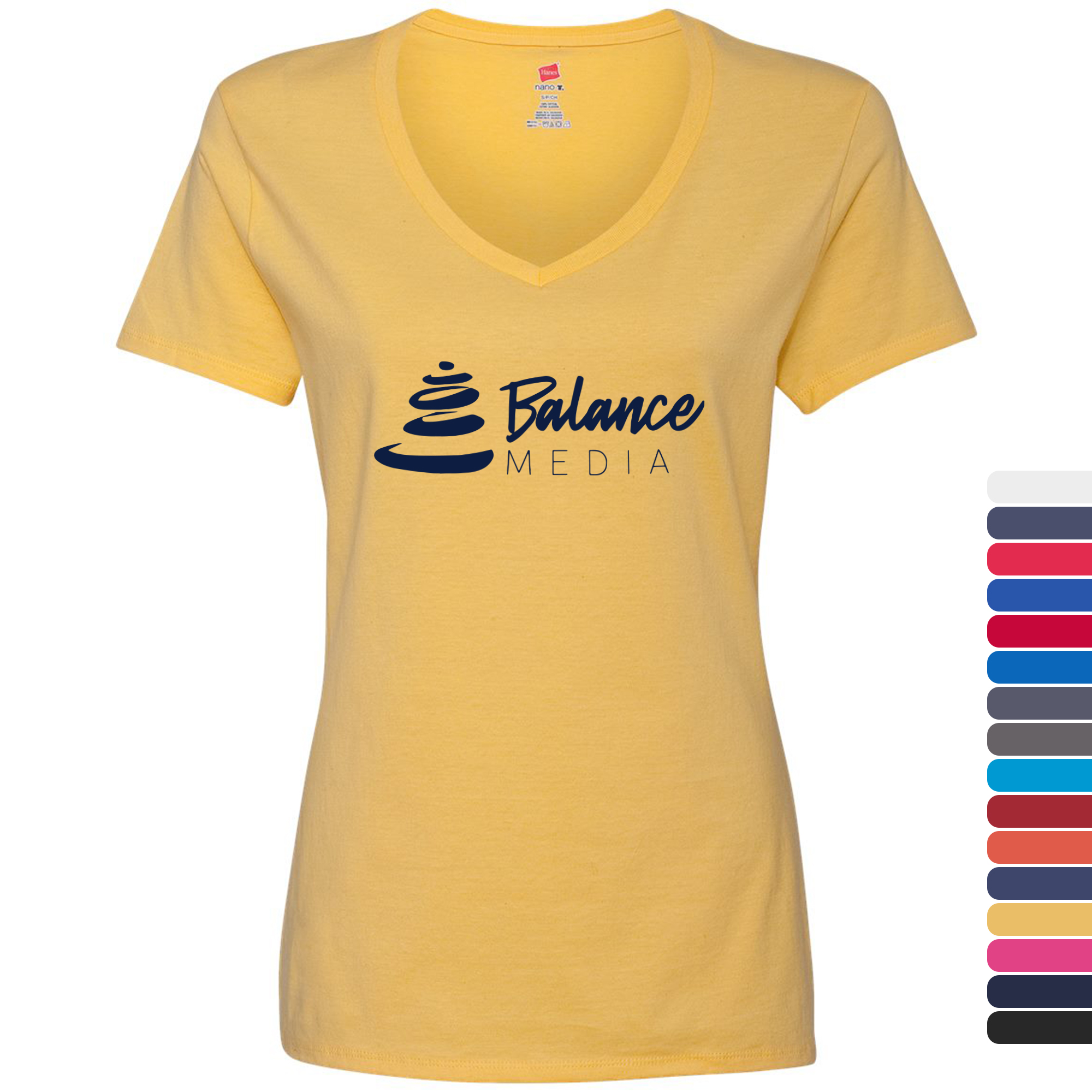 Product Photo 1 Hanes Nano-T® Ringspun Cotton Ladies' V Neck Tee