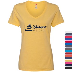 Hanes Nano-T® Ringspun Cotton Ladies' V Neck Tee - WJ3347