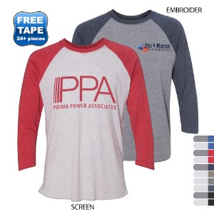 Next Level® Tri-Blend Unisex Baseball 3/4-Sleeve Tee - WJ3337