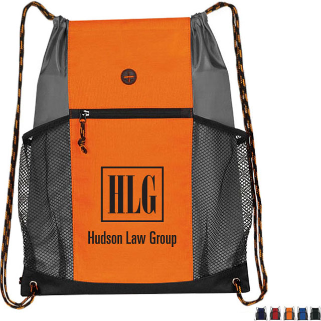 Product Photo 1 Two-Tone Multi-Pocket 300D Polyester Drawstring Backpack