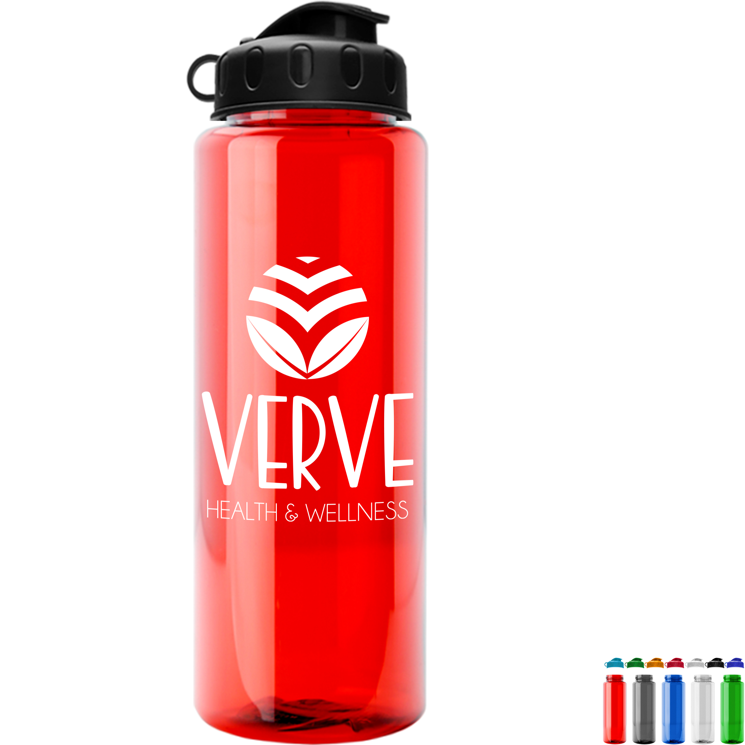 Product Photo 1 Guzzler Transparent Sport Bottle, 32oz. - Flip Top Lid