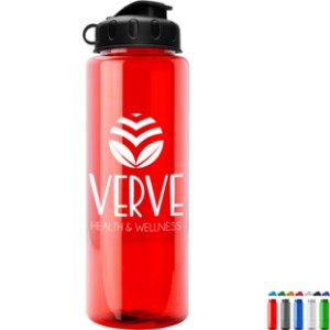Guzzler Transparent Sport Bottle, 32oz. - Flip Top Lid - GY1751