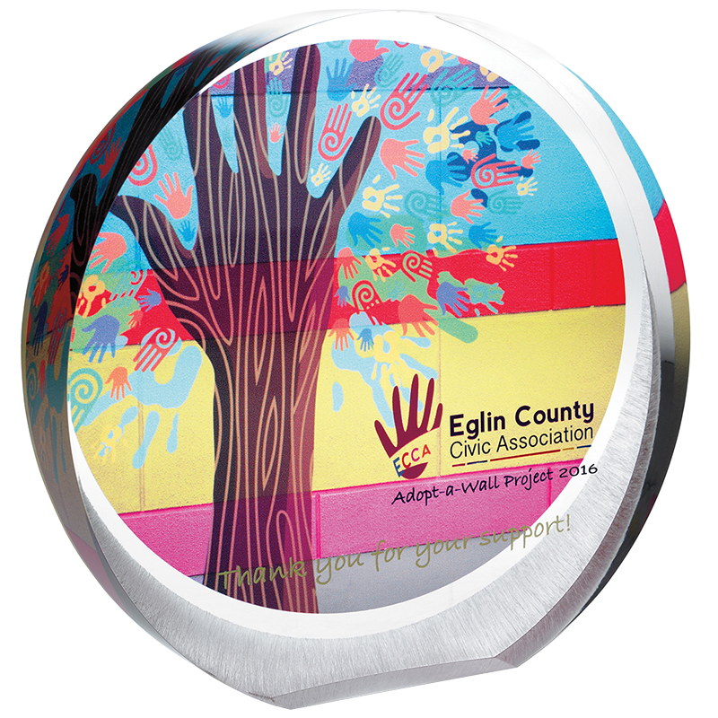 Product Photo 1 Radiant Orbit Acrylic Award, 6" x 5-3/4"