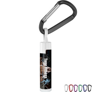 Unflavored Soy Lip Balm in White Tube w/ Hook Cap & Carabiner, SPF-30 - SZ5288