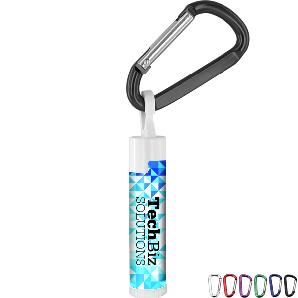 Product Photo 1 Basic Values™ Lip Balm  in White Tube w/ Hook Cap & Carabiner