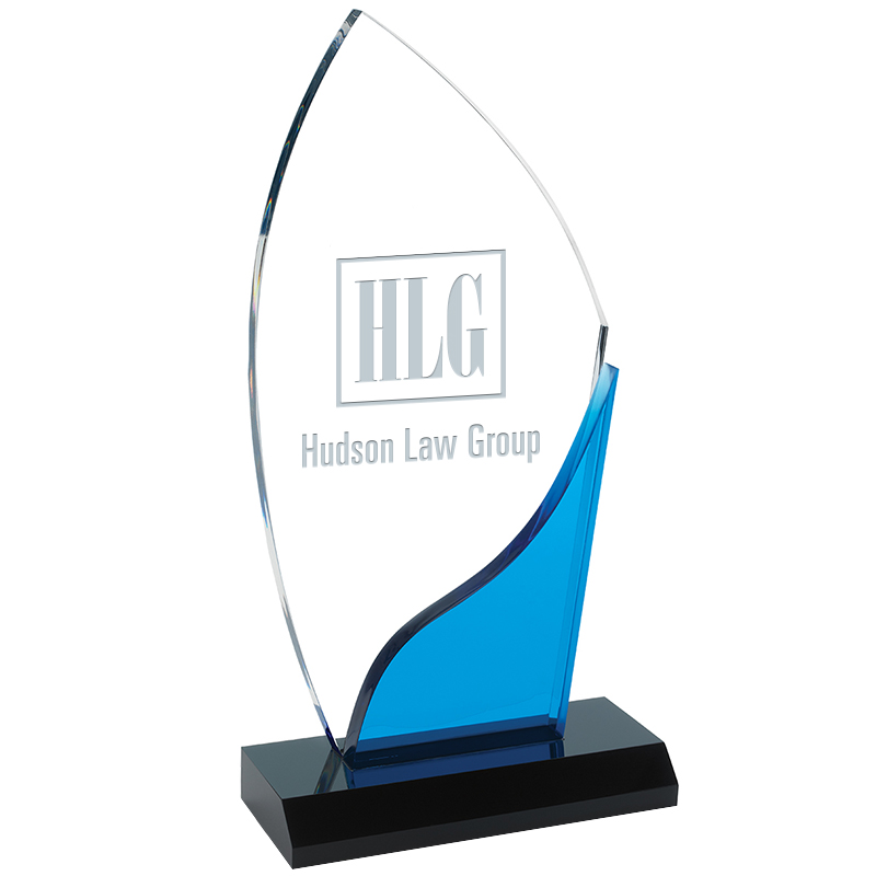 Product Photo 1 Blue Accent Acrylic Award, 5" x 9-5/8"