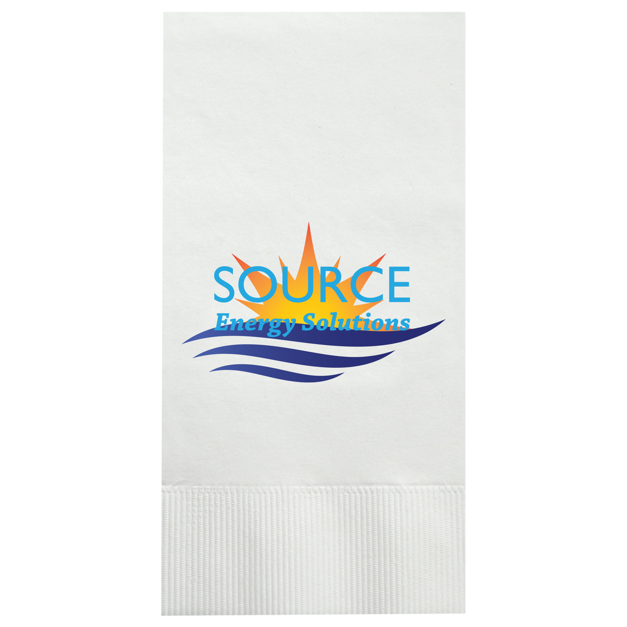 Product Photo 1 White Dinner Napkin, 1/8" Fold, 3 Ply, Full Color