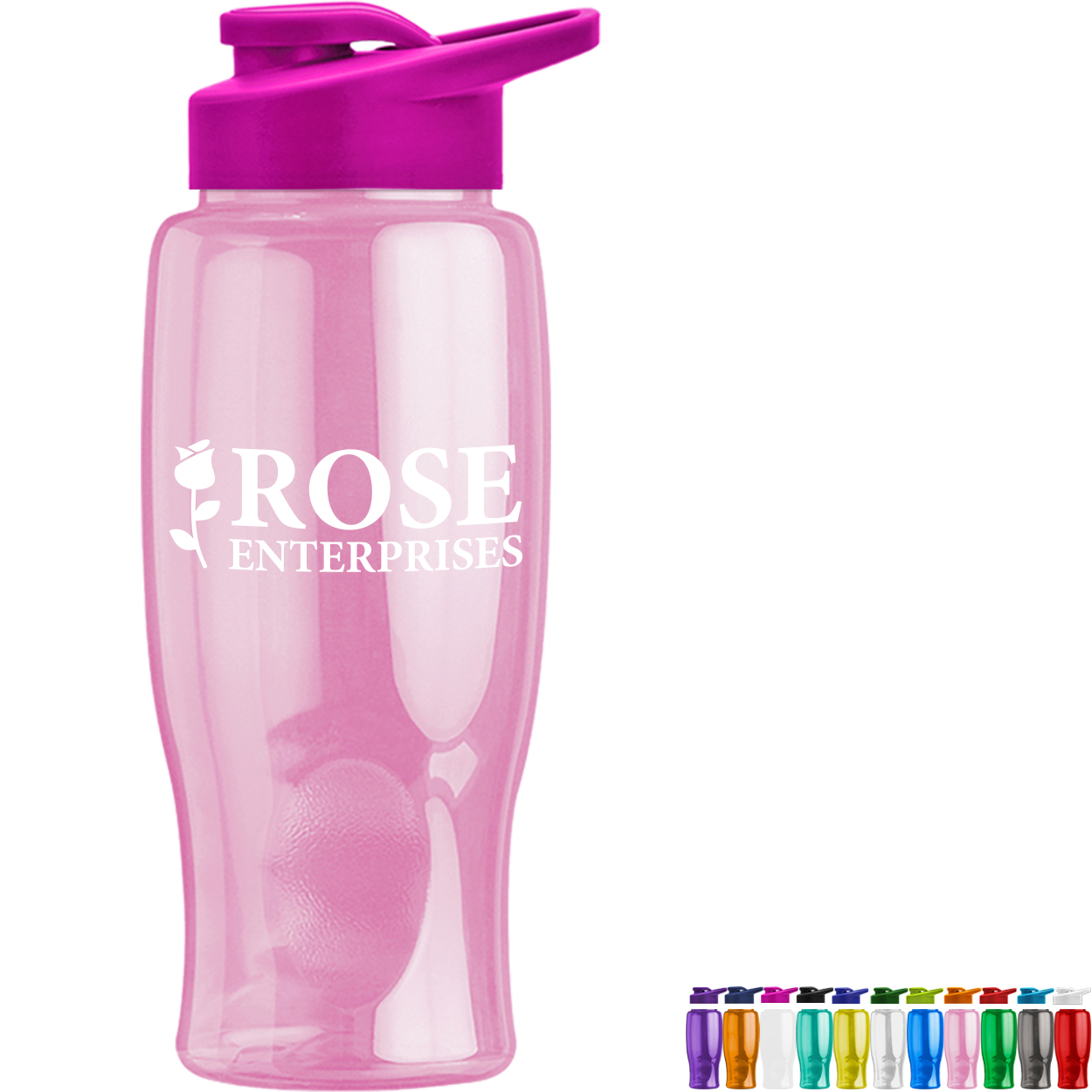 Product Photo 1 Transparent Grip Poly-Pure Sport Bottle, 27oz. - Drink Thru Lid
