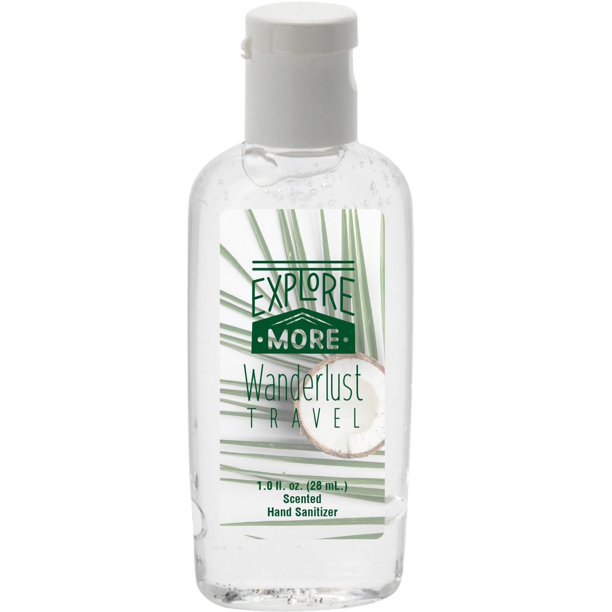Product Photo 1 Antibacterial Clear Gel Sanitizer USA in Oval Bottle, 1oz.