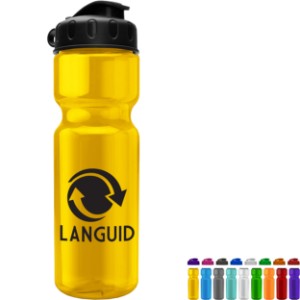 Transparent Sports Bottle, 28oz. - Flip Top Lid - GY1935