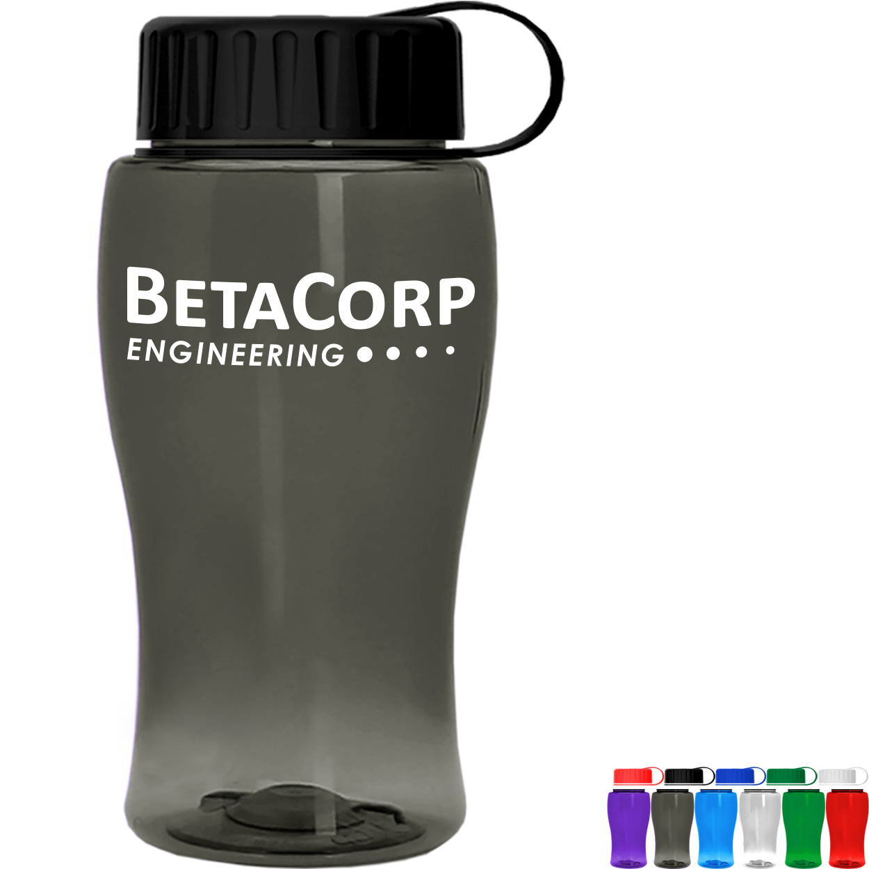 Product Photo 1 Mini Transparent Sports Bottle, 18oz. - Tethered Lid