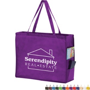 Carry All Large Non-Woven Tote with Side Pockets - AB1090
