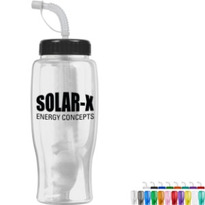 Transparent Grip Poly-Pure Sport Bottle, 27oz. - Straw Lid - GY1934