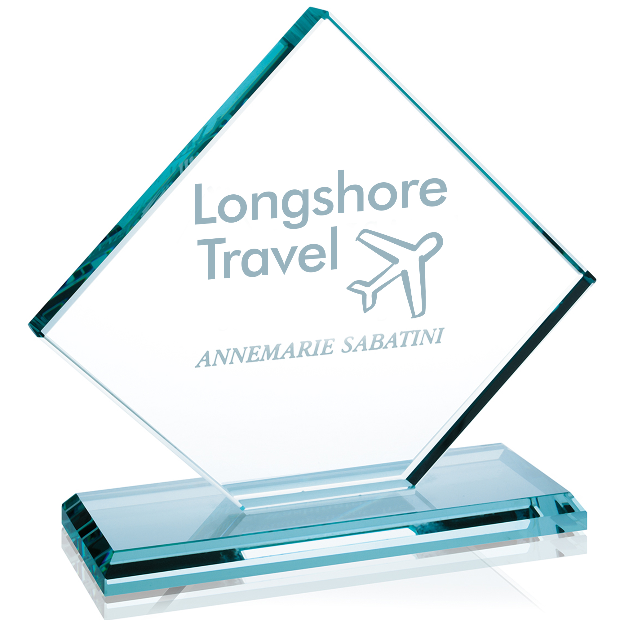 Product Photo 1 Diamond Jade Glass Award, 6-3/4"