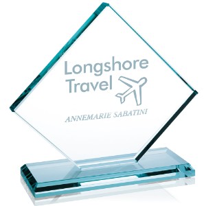 Diamond Jade Glass Award, 6-3/4" - JA5155