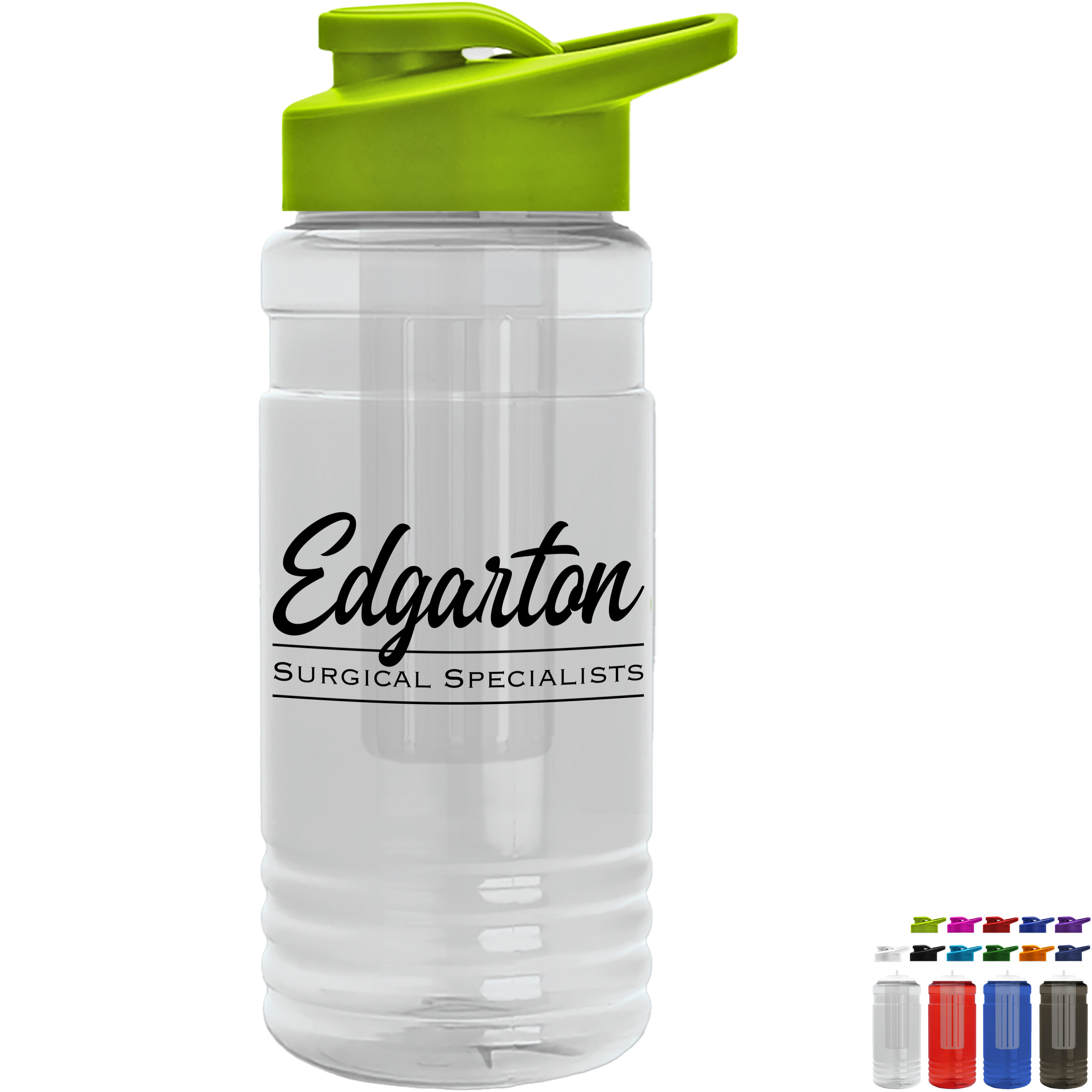 Product Photo 1 Groove Infuser Tritan™ Transparent Bottle, 20oz. - Drink Thru Lid