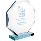 Photo 12 Octagon Jade Glass Award, Small, 6-1/4"