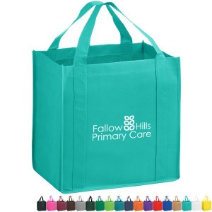 Heavy Duty Non-Woven Grocery Tote Bag w/ Poly Board Insert - AB1041