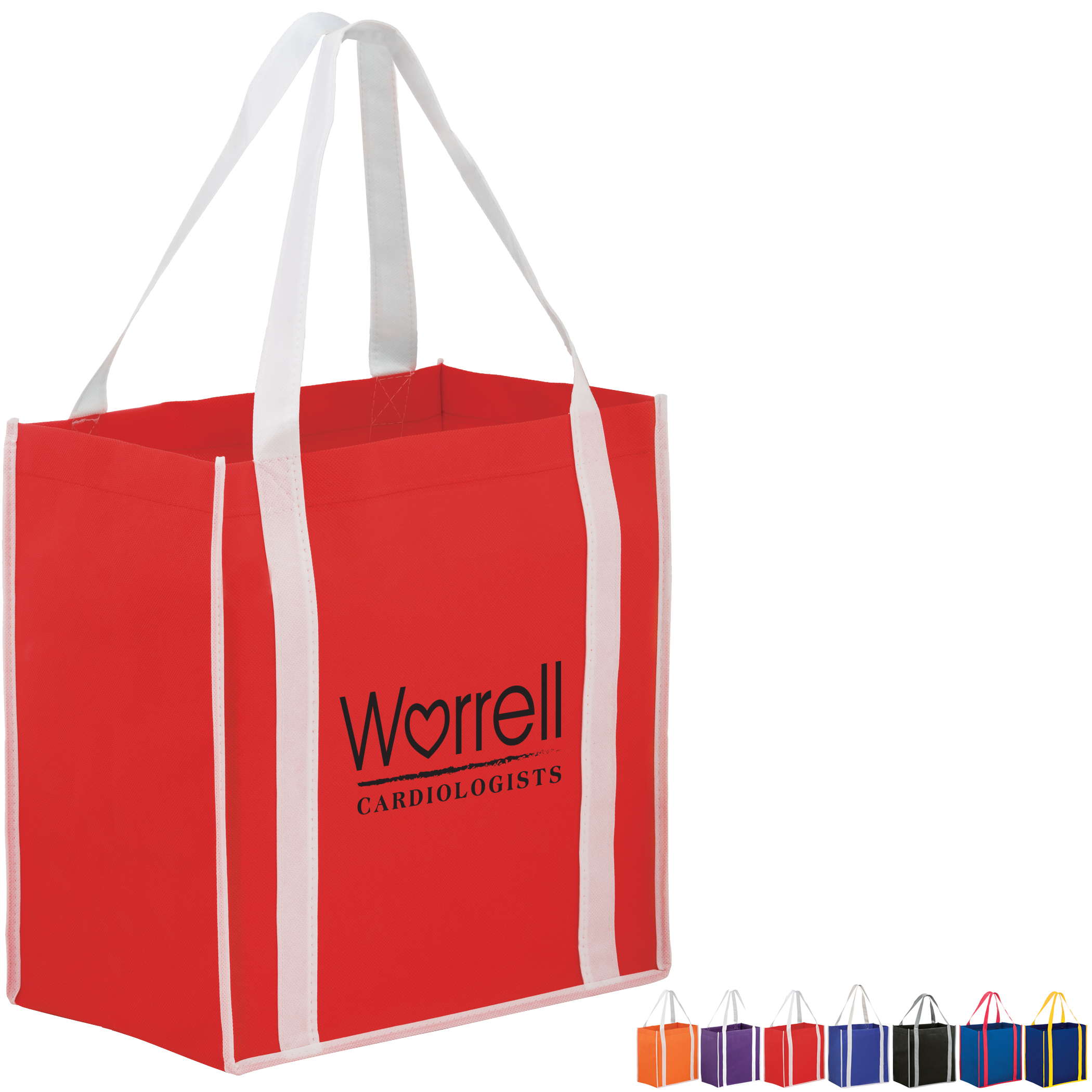 Product Photo 1 Two-Tone Non-Woven Grocery Shopper with Poly Board Insert