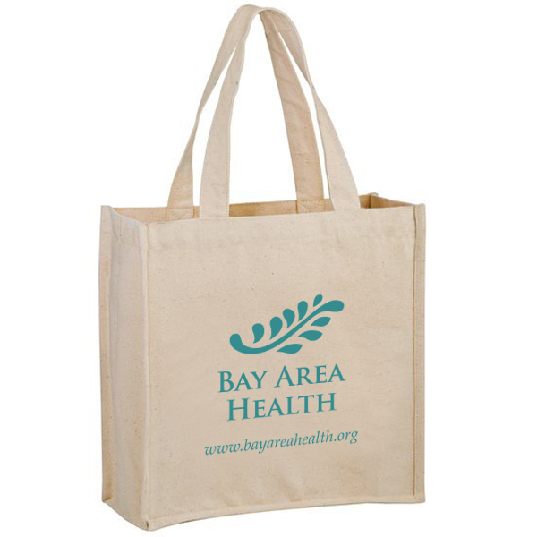 Product Photo 1 Heavyweight Cotton Canvas Grocery Tote with Two Bottle Holders