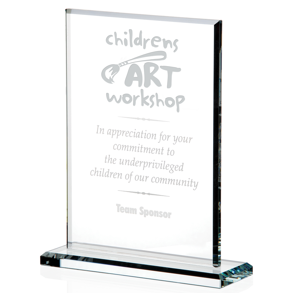 Product Photo 1 Vertical Gem Cut Starfire Glass Award, 8"