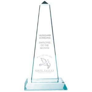 Mammoth Tower Jade Glass Award, Large, 12-1/4" - JA5715