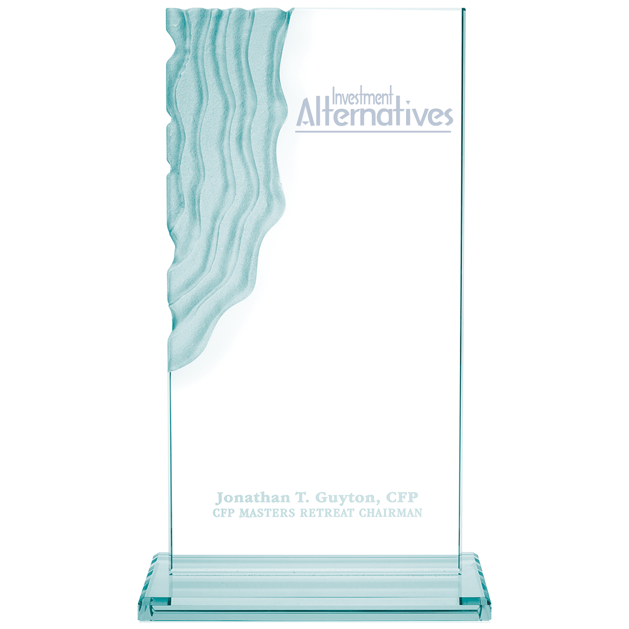 Product Photo 1 Sculpted Waterfall Jade Glass Award, 12-1/2"