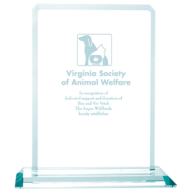 Product Photo 1 Clipped Jade Glass Crystal Award, 8-3/4"