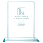 Photo 6 Clipped Jade Glass Crystal Award, 8-3/4"