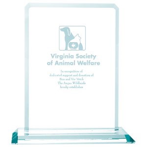 Clipped Jade Glass Crystal Award, 8-3/4" - JA5895