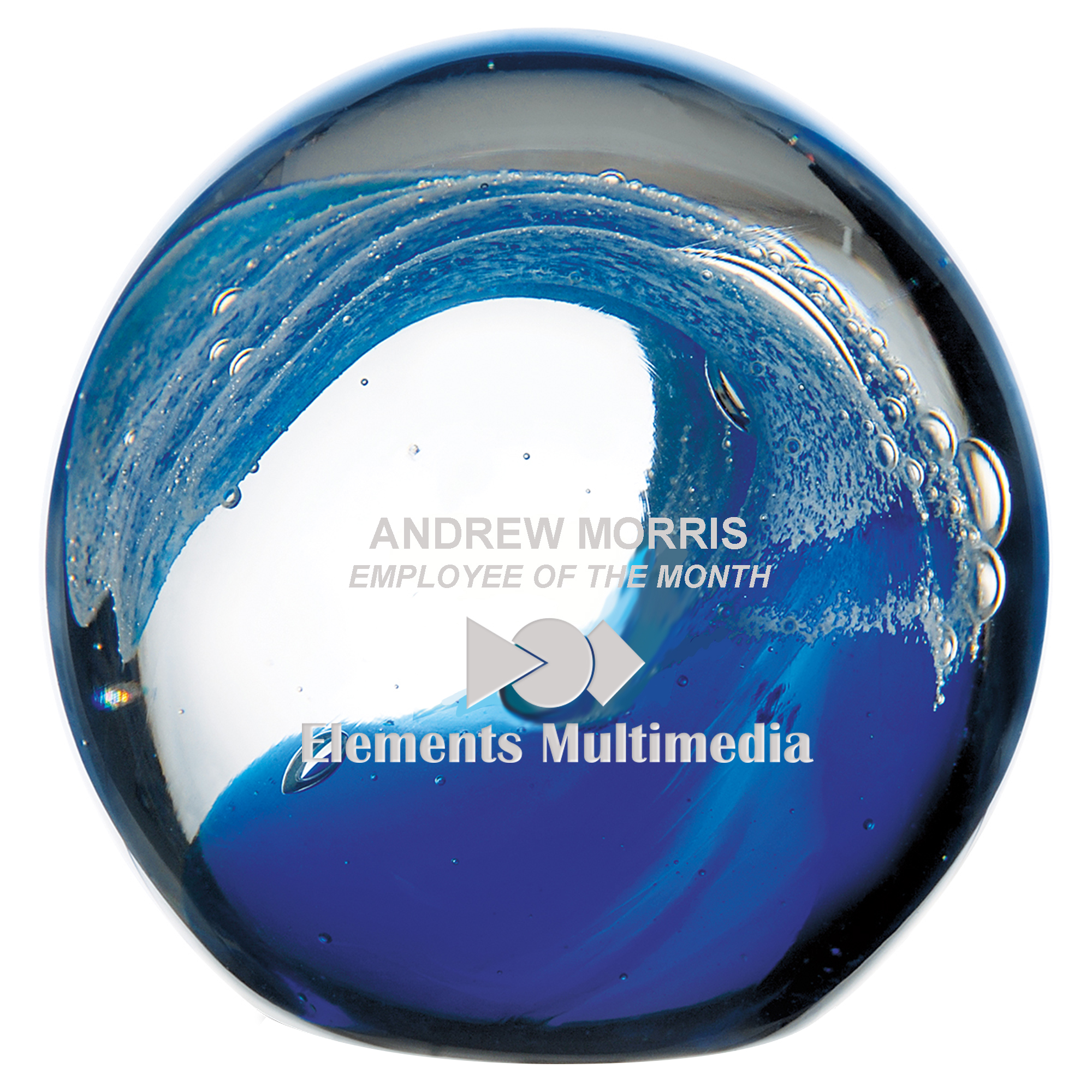 Product Photo 1 Wave Art Glass Award, 3-1/2"